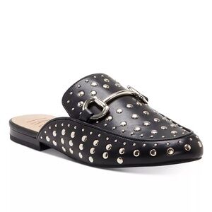 INC International Concepts Black Gilia Bit Studded Mules size 7
